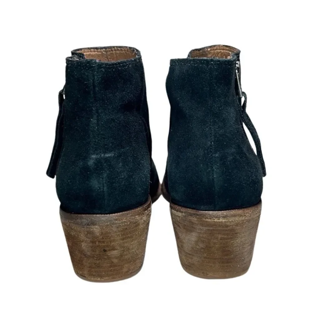Madewell - “The Janice Boot” Heel Ankle Bootie in Black Suede - Size 10. Black